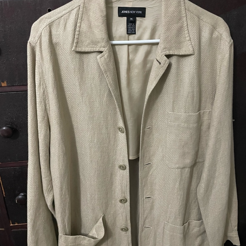 Jones New York Light Tan Linen Jacket